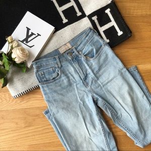 Everlane High Waist Straight Leg Light Wash Jeans